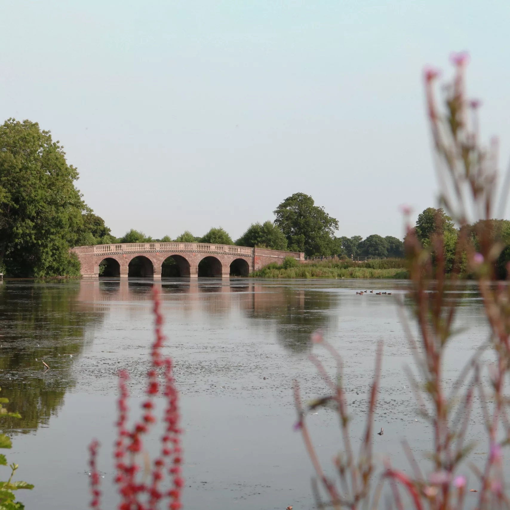 Bridge and lake at burton constable holiday park